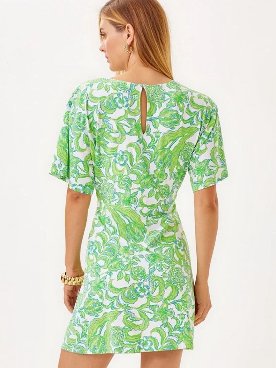 Lilly Pulitzer Shaw Dress Size S Daffodil Hill Floral Resort Short Sleeves - Picture 2 of 13